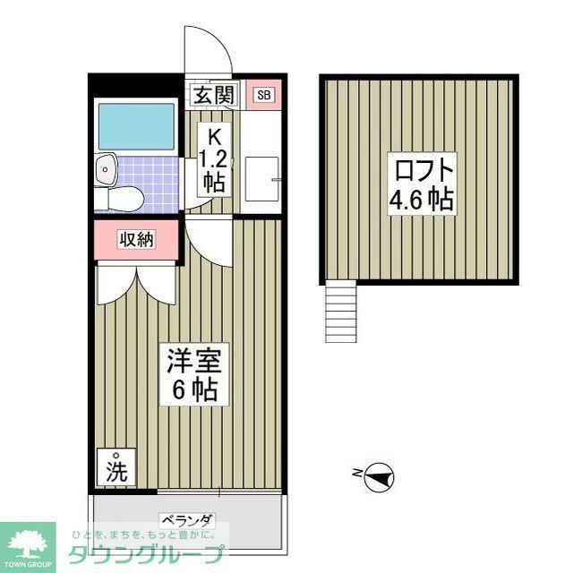 カルミア(1K/2階)の間取り写真