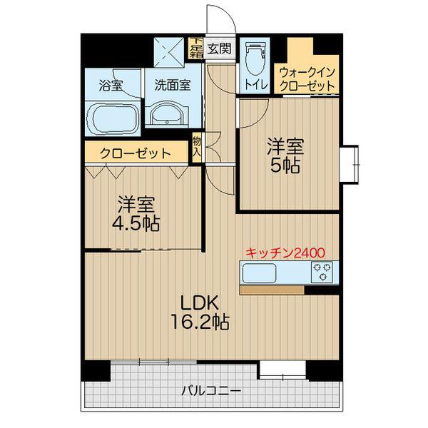 CLOUD9(2LDK/5階)の間取り写真