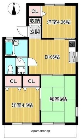 パルデンス横山(3DK/1階)の間取り写真