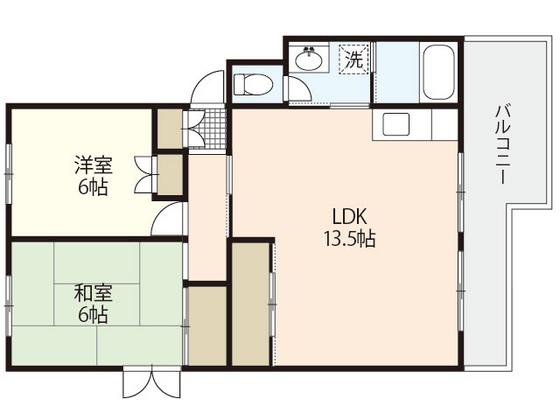 第二ビューハイツ(2LDK/2階)の間取り写真