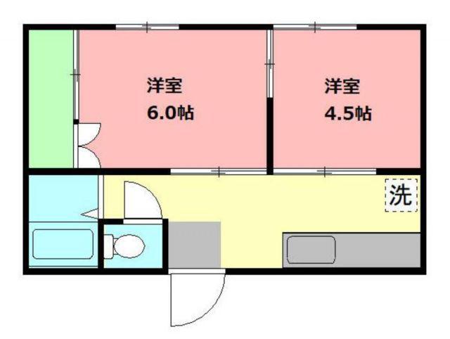 橋本ハイツ(2K/2階)の間取り写真