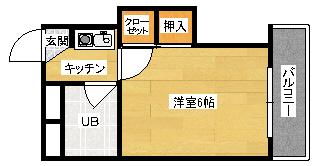 パルコープ矢賀(1K/1階)の間取り写真