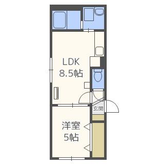 HARMONY TERRACE(1LDK/3階)の間取り写真