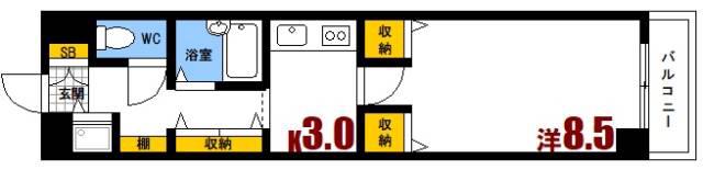 ドミール大藤(1K/2階)の間取り写真
