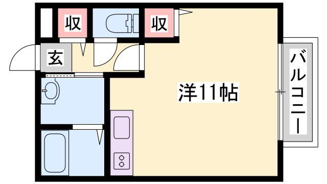 コンフォートテクノI(1K/2階)の間取り写真
