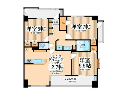 ケーディーエックスレジデンス町田(3LDK/8階)の間取り写真