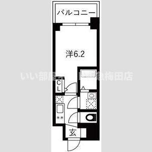 エスリードレジデンスザ・グラン大阪福島クラス(1K/3階)の間取り写真