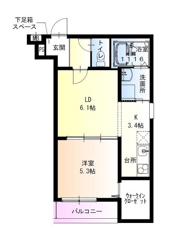 フジパレス高石駅南2番館(1LDK/2階)の間取り写真