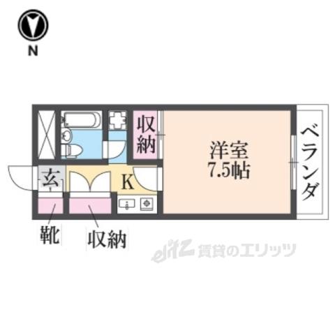 藤の木ハイツ第3棟(1K/3階)の間取り写真