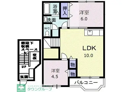 サンヴィレッジ南川(2LDK/2階)の間取り写真