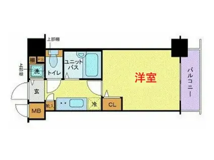 トーシンフェニックス芝浦ベイフォート(1K/2階)の間取り写真