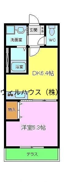 PRANDREⅠ(1DK/1階)の間取り写真