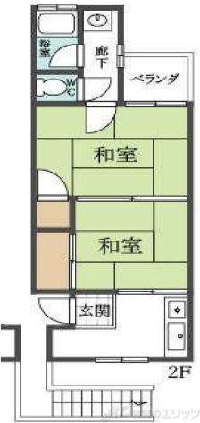 親交テラス相川(2K/2階)の間取り写真