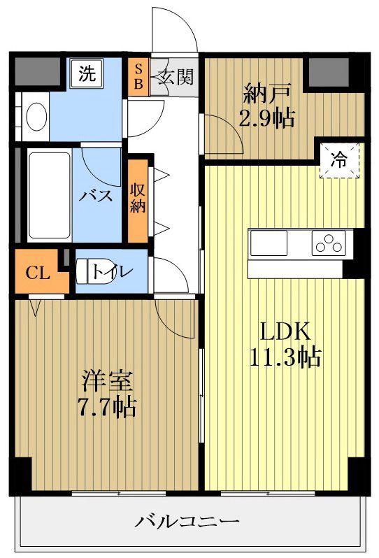 BASE SIDE ROUTE16(1SLDK/5階)の間取り写真