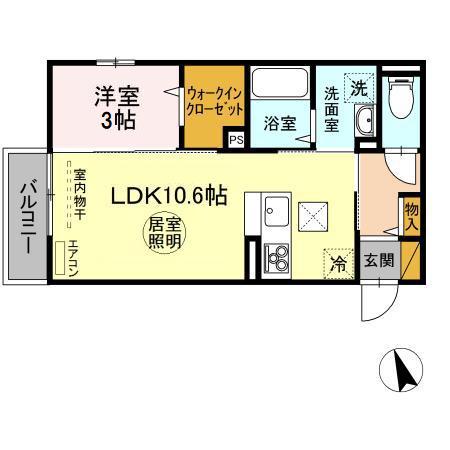 リベール・リベルテ リベルテ(1LDK/2階)の間取り写真