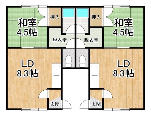 光南ハイツ(1DK/1階)の間取り写真