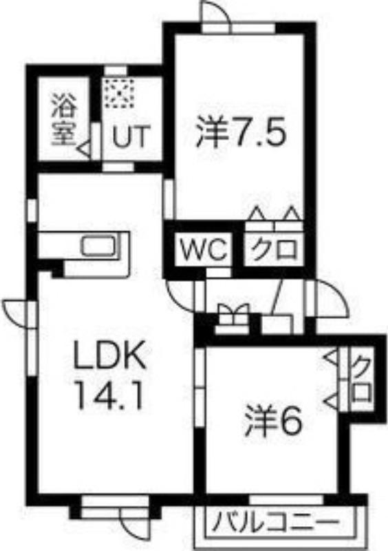 CALM HOUSEI(2LDK/3階)の間取り写真