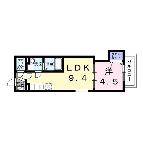 グランルーベル(1LDK/3階)の間取り写真