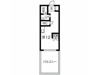 ライフデザイン江戸堀(ワンルーム/2階)の間取り写真