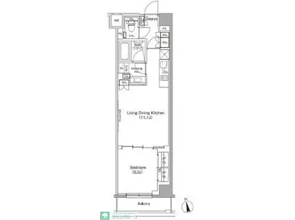 ザ・パークハビオ高円寺レジデンス(1LDK/2階)の間取り写真