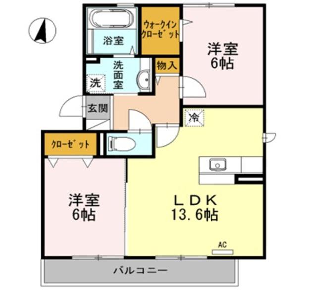 ポポラリタ24(2LDK/3階)の間取り写真