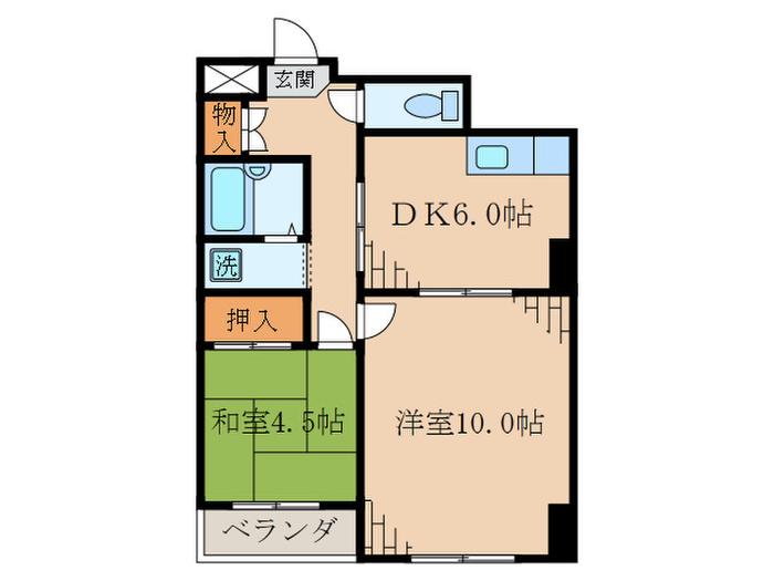 ユニレジデンス金町(2DK/3階)の間取り写真