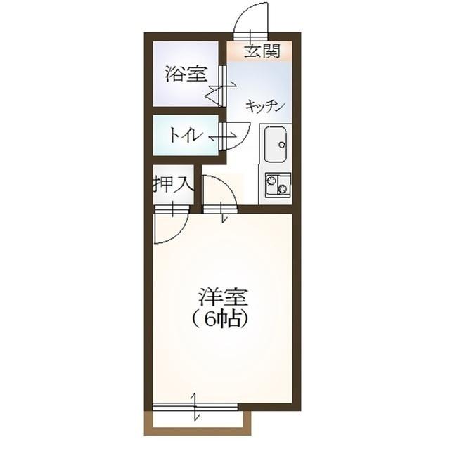 林檎館II(1K/2階)の間取り写真
