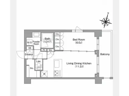 コンフォリア・リヴ南六郷(1LDK/6階)の間取り写真