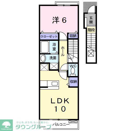 プラウド幕張本郷III(1LDK/2階)の間取り写真