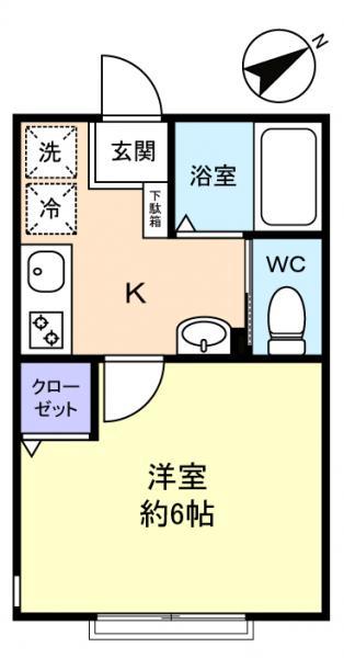 BERNHARDYATSU(1K/2階)の間取り写真