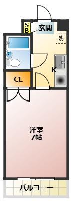 T・I・M(1K/3階)の間取り写真