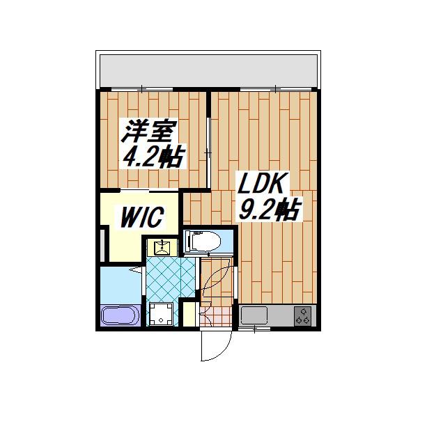 ハイツ西町(1LDK/2階)の間取り写真