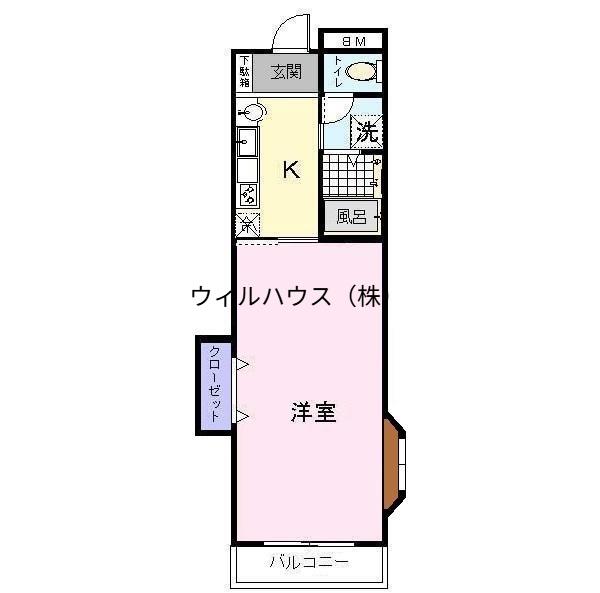 WINDVALLEY1番館(1K/2階)の間取り写真