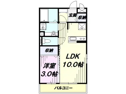 ロイヤルコートKAY A(1LDK/2階)の間取り写真
