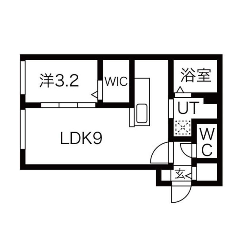 プレシャス月寒中央(1LDK/1階)の間取り写真