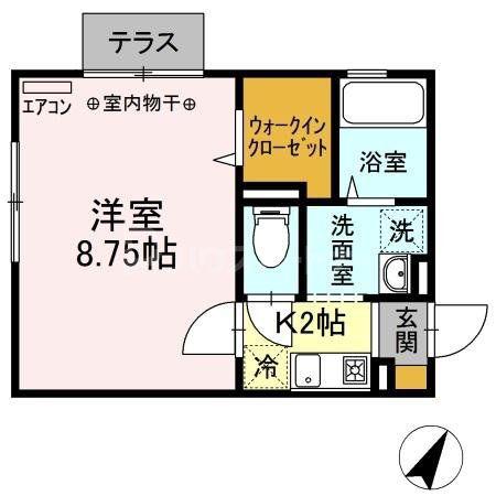 リュネットM(1K/1階)の間取り写真