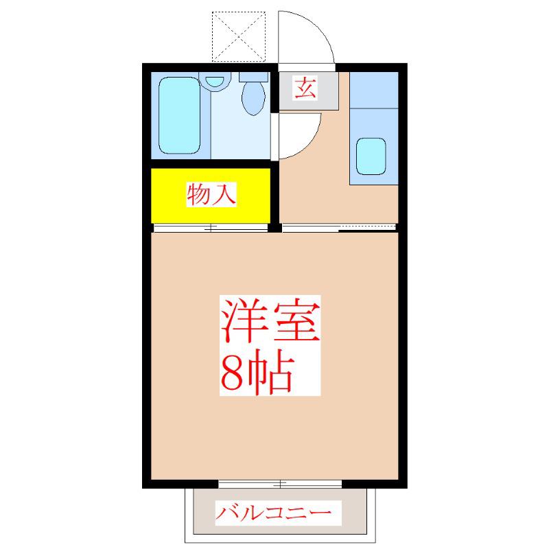 サンリバー永田(1K/2階)の間取り写真
