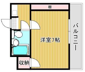 グロースコート東住吉(1K/3階)の間取り写真