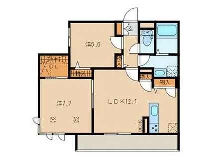 ミュールブランI(2LDK/2階)の間取り写真