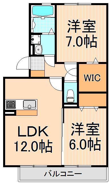 サルドセジュール(2LDK/1階)の間取り写真