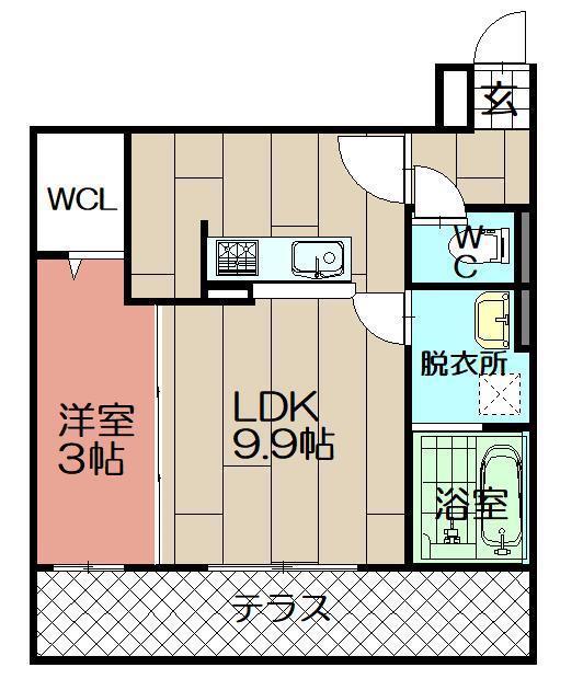 ヴィアンジュ黒崎(1LDK/1階)の間取り写真