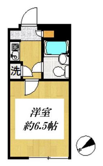 ヒルトップハウス恵比寿(1K/2階)の間取り写真