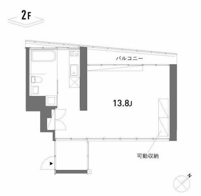 BARRES バレ(1K/2階)の間取り写真