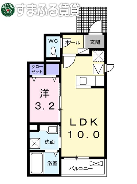 レジデンス アポロ(1LDK/1階)の間取り写真