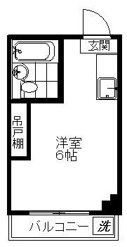 フラット馬込(ワンルーム/1階)の間取り写真