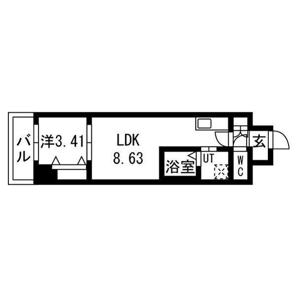 アーバンパーク新大阪(1LDK/10階)の間取り写真