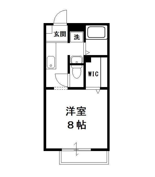 エントピアB(1K/1階)の間取り写真