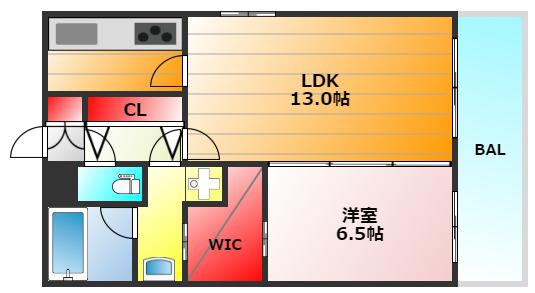 シティスパイア幸町(1LDK/13階)の間取り写真