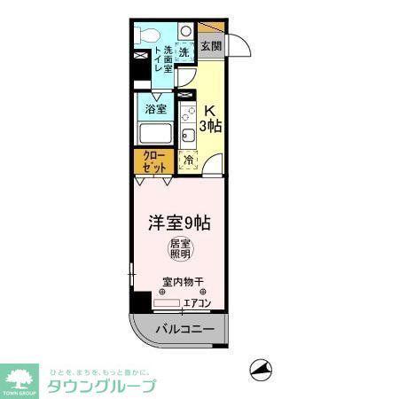 アルカンシェル(1K/6階)の間取り写真