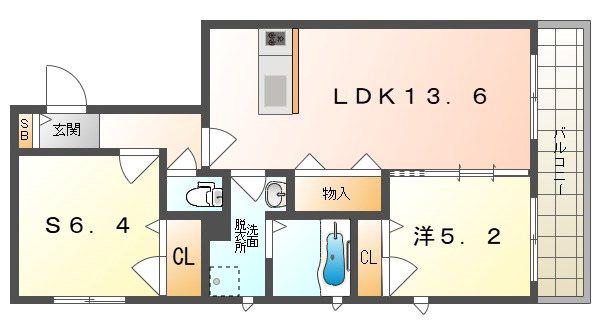 BELLE SHAMAISON(1SLDK/2階)の間取り写真